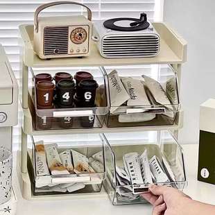 茶包咖啡零食置物架台面架收纳杂物办公室物储多层桌面多功能整理