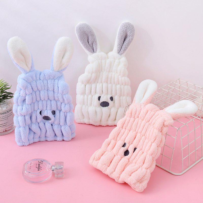 新品 儿童干发帽超强吸水速干女童可爱兔浴帽洗头宝宝包头发免吹,婴童用品,婴童干发帽,淘宝优惠券,粉丝福利购,淘宝优惠卷