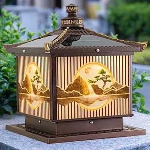 户外太阳能防水柱头灯别墅大门柱子灯灯庭院花园门柱装饰围墙室外