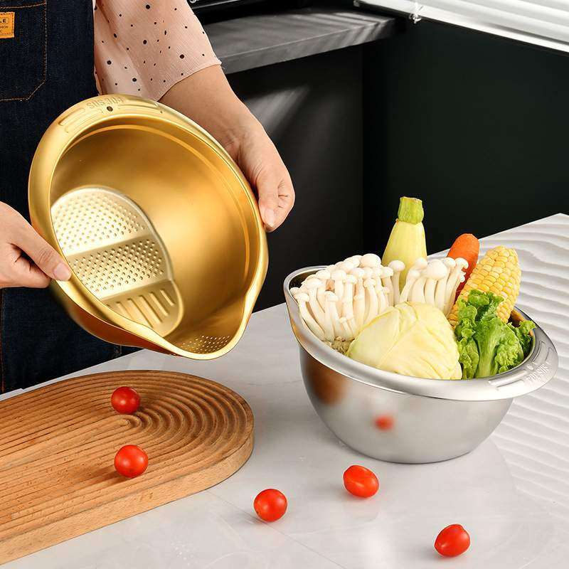 不锈钢洗米筛淘米神器淘米家用盆沥水水盆水果洗盆漏厨房菜篮滤篮,餐饮具,洗菜盆/沥水篮/漏水筛,淘宝优惠券,粉丝福利购,淘宝优惠卷