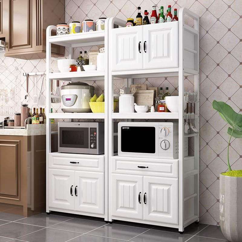 厨房置物架落地多层家用放微波炉烤箱架子带柜门储物柜碗碟收纳架,厨房/烹饪用具,微波炉置物架,淘宝优惠券,粉丝福利购,淘宝优惠卷