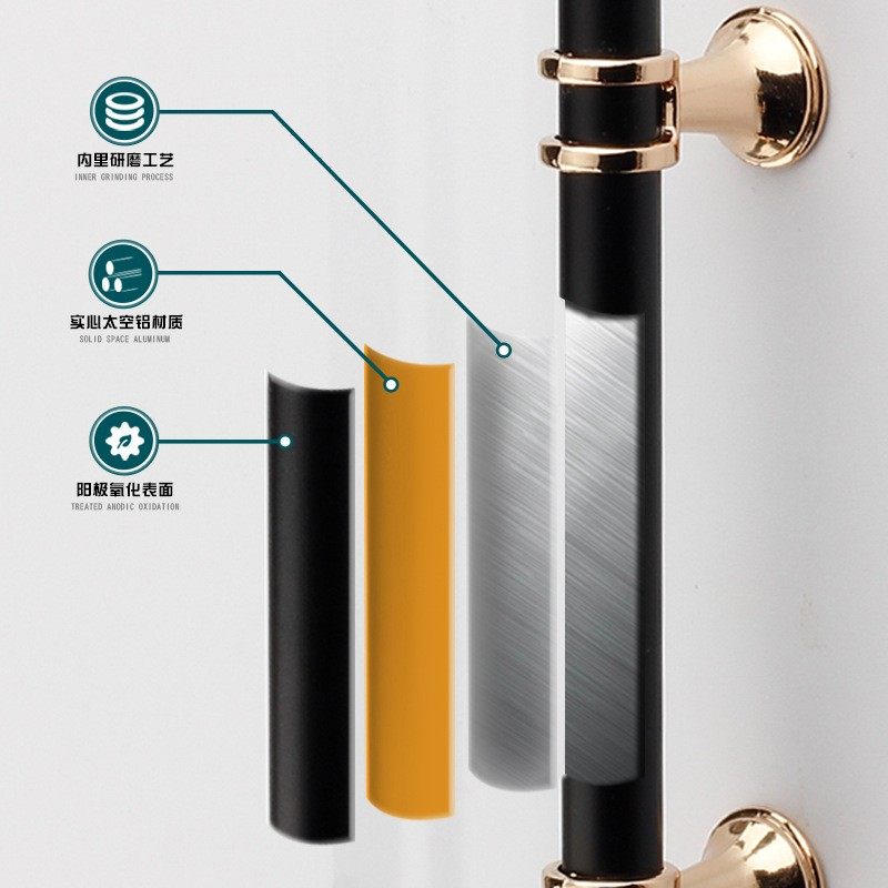 左铝铝合金北欧抽屉单孔衣批发把手拉手橱柜门小实心五金拉手简约