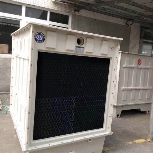 侧面出风小方形冷水塔厂家高度受限冷库用小型横出风玻璃钢冷却塔