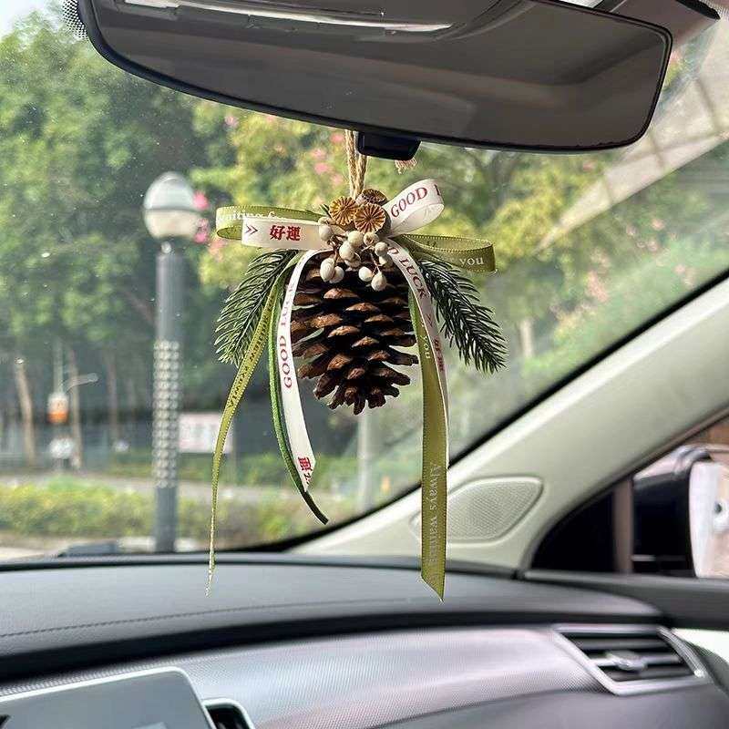 ins风松果车挂车内装饰品挂件diy植物干花材料车载挂饰圣诞礼品,汽车用品/电子/清洗/改装,车挂,淘宝优惠券,粉丝福利购,淘宝优惠卷