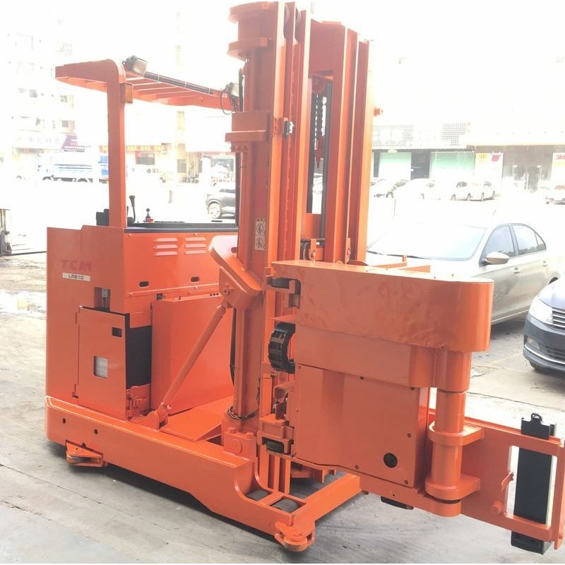 三节自由提升门架1吨TCM三向电动叉车 窄通道窄巷道三向电动叉车
