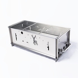 烤食者纯钛烧烤炉加厚钛烤炉卡片式烧烤架可拆卸家用炭烤炉子小号