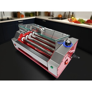 家用迷你小型管内加热烤肠热狗烤串丸子304滚筒自动旋转恒温早餐@