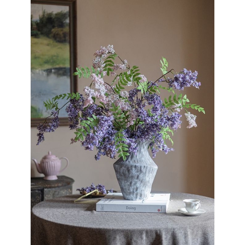 仿真花高级感逼真槐蕊花假花高档仿生花摆设客厅干花餐桌装饰摆件