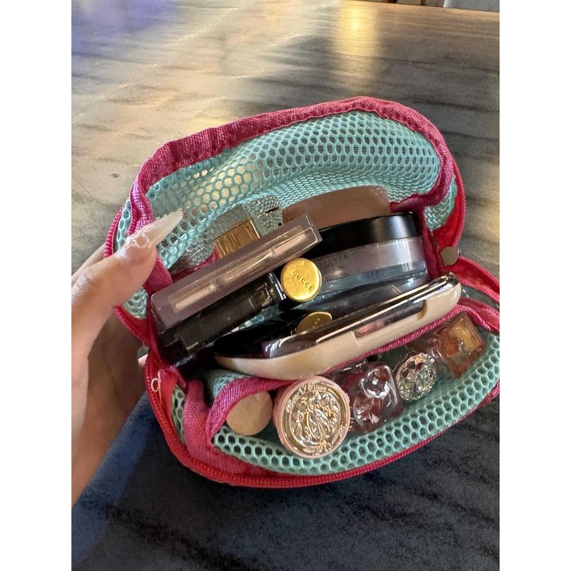豆腐包薄荷收纳包超级能装！小型迷你网纱便携旅行洗漱化妆收纳包