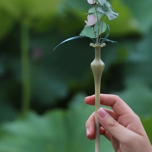 花瓶簪良造坊簪简约古风文艺插牡丹cos汉服旗袍配饰发簪手工di