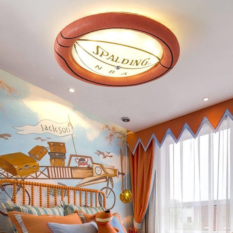 儿童房篮球吸顶灯创意个性男孩主题灯卡通灯卧室幼儿园树脂灯具,家装灯饰光源,儿童房吸顶灯,淘宝优惠券,粉丝福利购,淘宝优惠卷