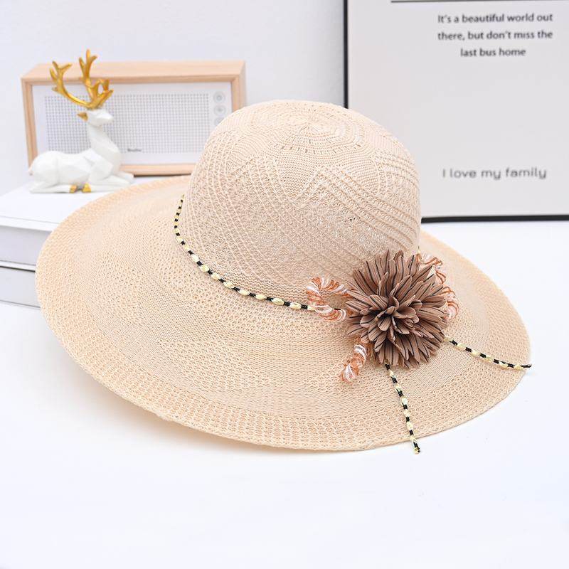 夏季百搭出游防晒遮阳帽帽草编太阳帽沙滩防草帽紫外线女士太阳帽