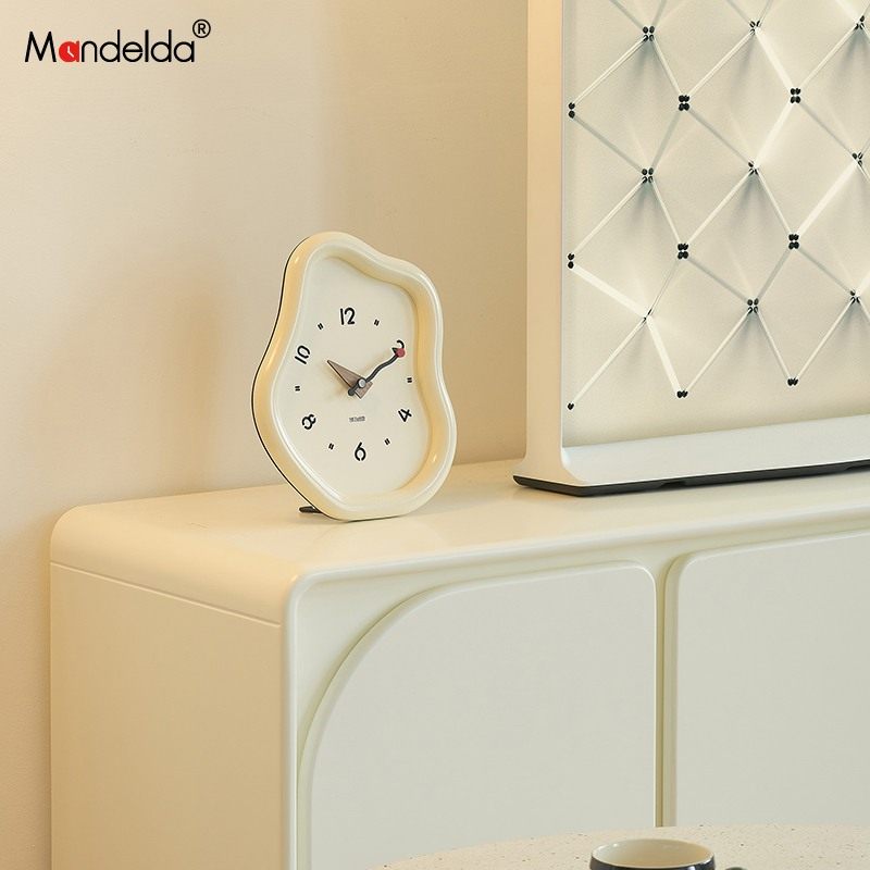 满得达奶油风家居客厅台式时钟玄关桌面摆件电视柜座钟装饰品,家居饰品,桌面摆件,淘宝优惠券,粉丝福利购,淘宝优惠卷