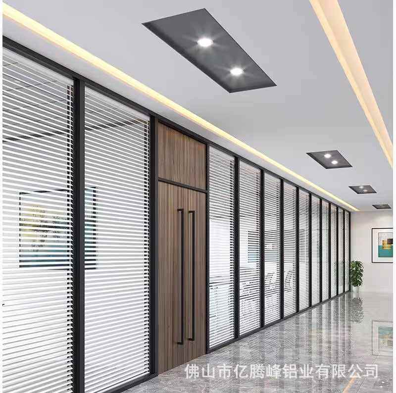 广东办公室玻璃隔断铝合金双电动隔音隔断百叶隔墙玻璃隔墙玻防火