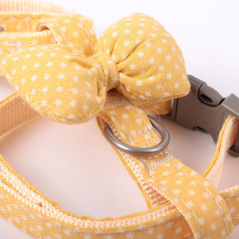 新款直销工字型猫咪胸背带 牵引胸背带宠物猫链子 蝴蝶结防挣脱外
