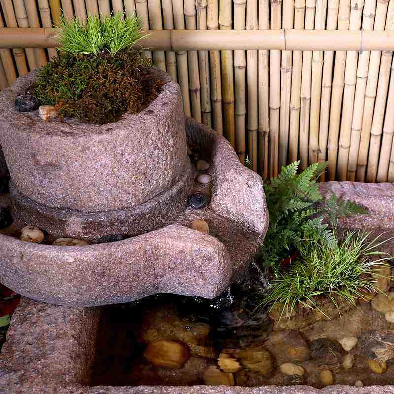 水磨坊创意庭院马槽循环流水摆件民宿花园石磨造景装饰养鱼池景观