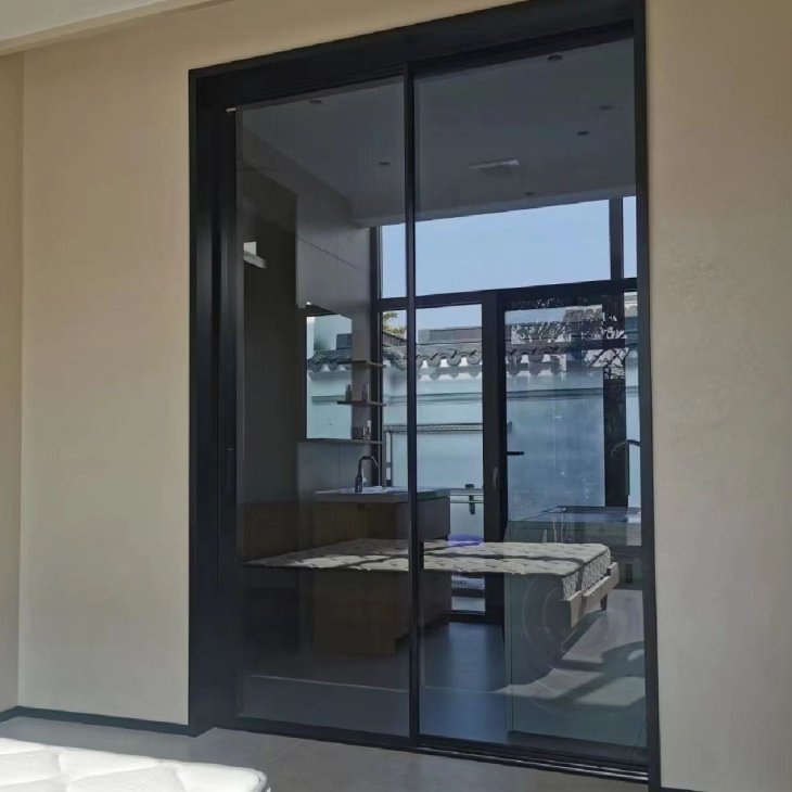 云蜗智能全自动隐形门单向感应电动门室内极窄推拉门吊轨门机定制