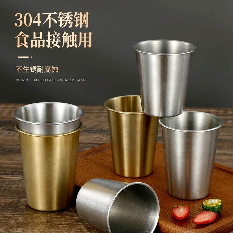 新品 304啤酒杯工业风餐厅家用ins欧式网红卷边冷饮酒杯便携不锈,餐饮具,啤酒杯,淘宝优惠券,粉丝福利购,淘宝优惠卷