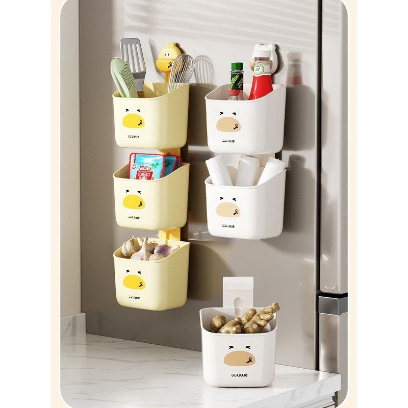 吸盘壁挂厨房葱姜蒜收纳盒收纳筐免打孔冰箱侧挂篮各种神器置物架