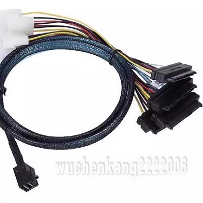 **全新12G Mini SAS SFF 8643转8482一托四硬盘数据线一分四SAT