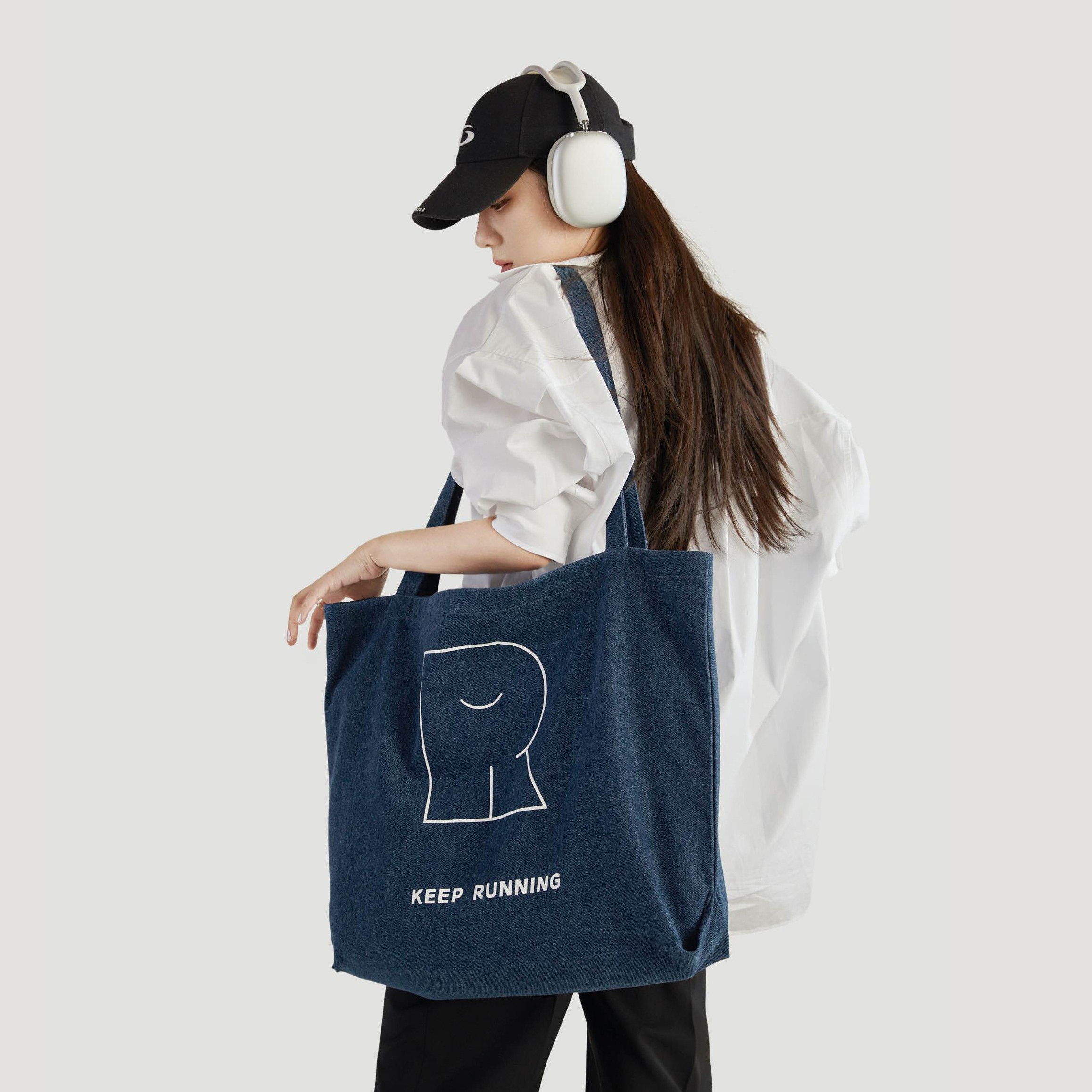 奔跑吧节目同款R牛仔单肩包