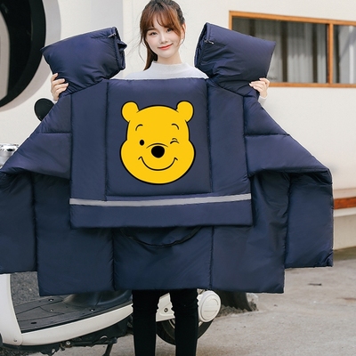 双面防水挡风被冬季加厚电动车挡风罩冬款加绒护肩电瓶摩托春秋款