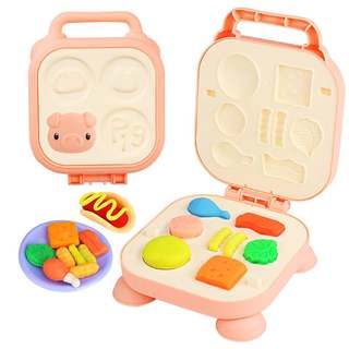 促销儿童彩泥汉堡面条机玩具橡皮泥无毒模具工具套装手工制作粘土