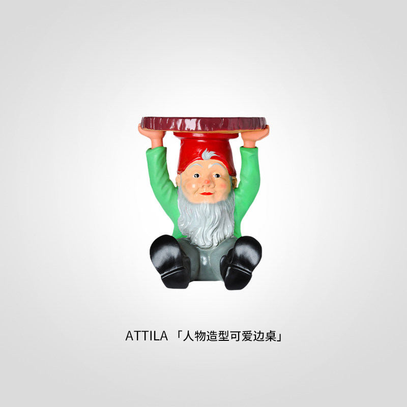 Kartell意大利原装彩绘创意童趣桌边几阳台户外置物矮桌ATTILA