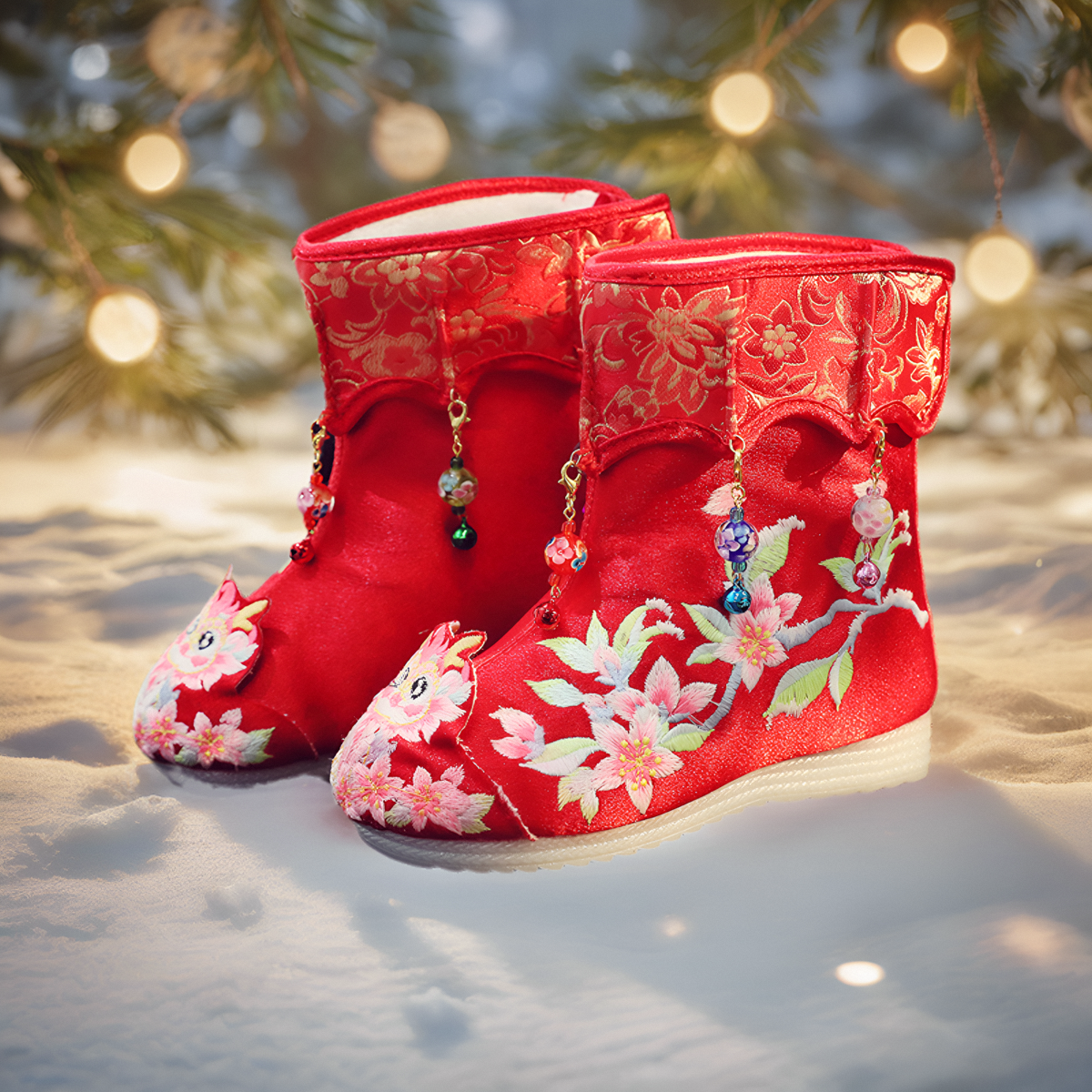 2024新品女童汉服鞋马面裙棉鞋中国风儿童夜光绣花古装雪地靴子,童鞋/婴儿鞋/亲子鞋,儿童汉服鞋,淘宝优惠券,粉丝福利购,淘宝优惠卷