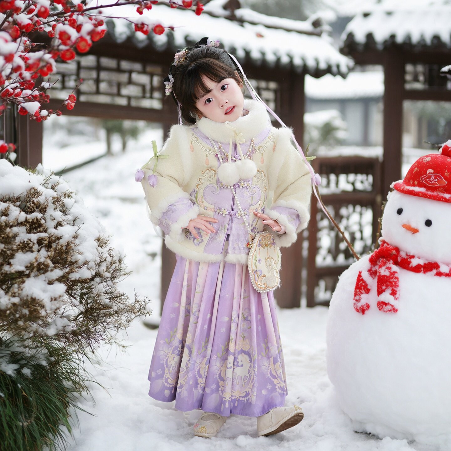 2026新款女童汉服冬高端古装加绒加厚精美刺绣女孩紫色中国风套装,童装/婴儿装/亲子装,汉服,淘宝优惠券,粉丝福利购,淘宝优惠卷