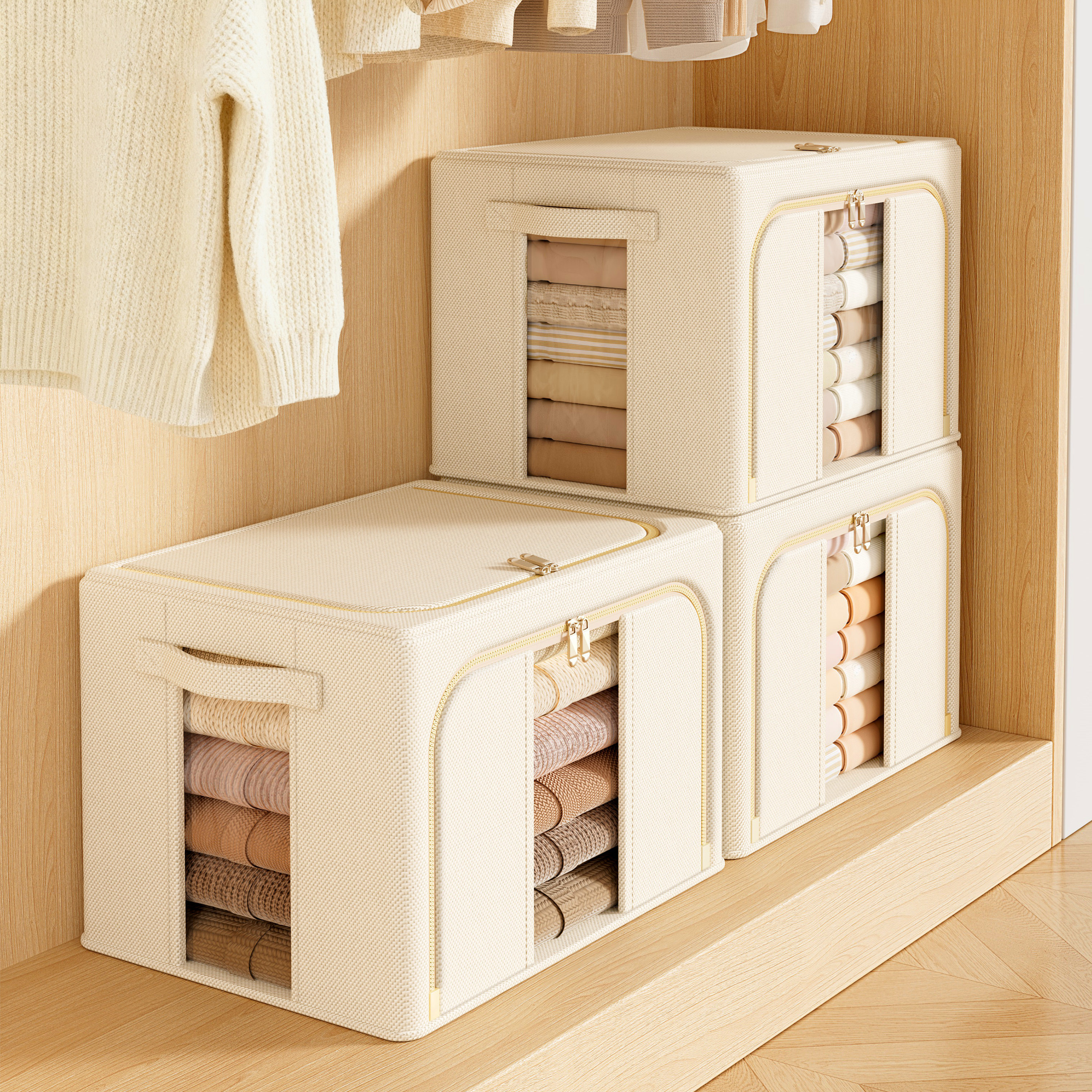 衣服收纳箱家用专用储物布艺收纳衣柜神器换季收纳神器折叠整理箱