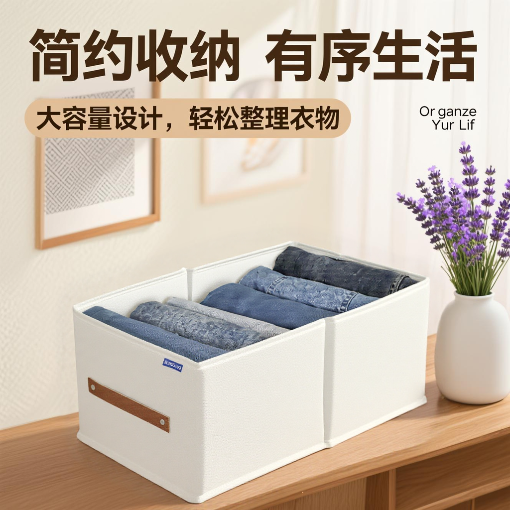 收纳盒整理储物盒衣服收纳箱衣柜分层神器大容量家用收纳盒放衣柜