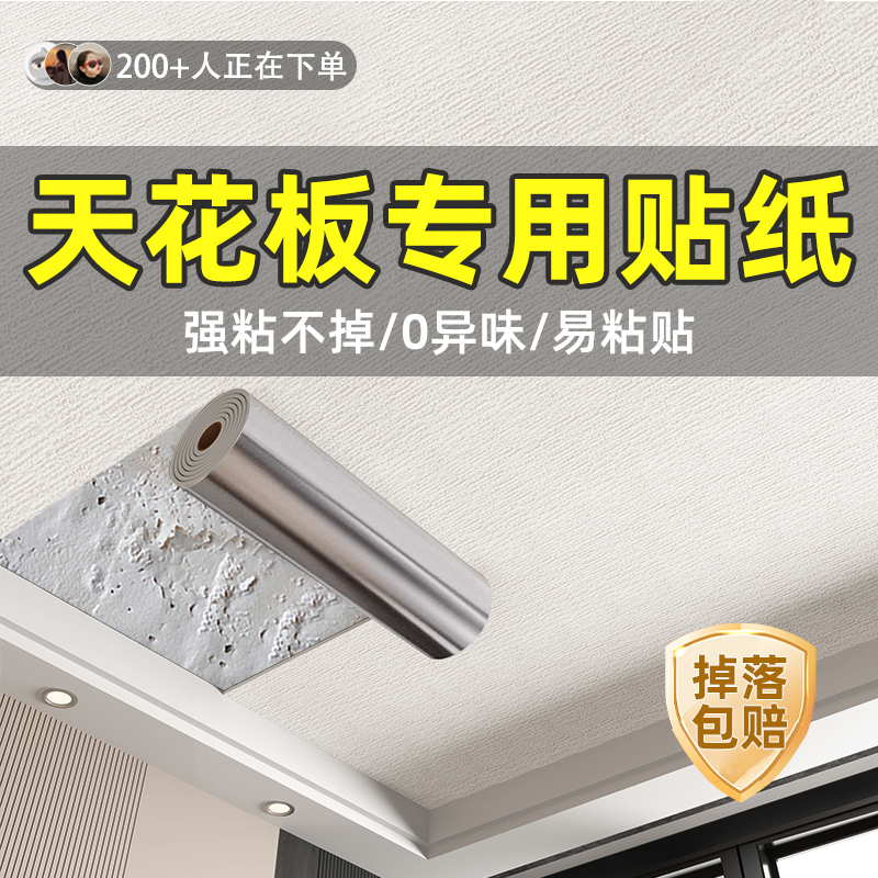 天花板贴纸墙面装饰墙壁吊顶遮丑墙纸自粘防水防潮壁纸3d立体墙贴