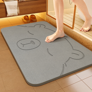 浴室地垫吸水速干卫生间防滑家用脚踏垫加厚厕所门口硅藻泥硬脚垫