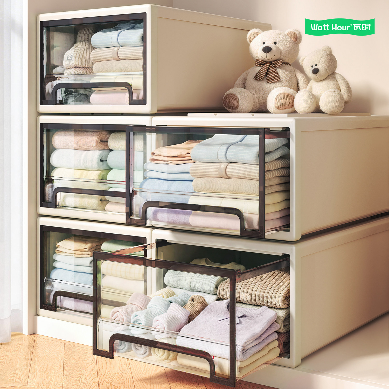 日本抽屉式收纳盒婴儿专用衣柜收纳箱神器家用衣物储物衣服整理箱