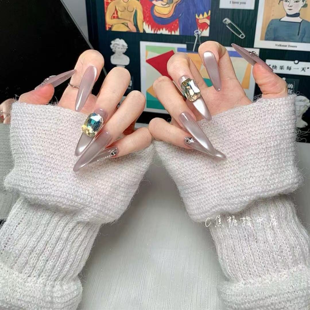 长款冰糖心纯手工穿戴甲