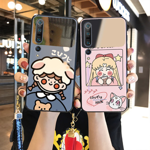 美少女战士小米10pro手机壳10青春版卡通至尊纪念版可爱小仙女8/9/10/9se保护套MIUI玻璃防摔补妆镜子挂绳潮