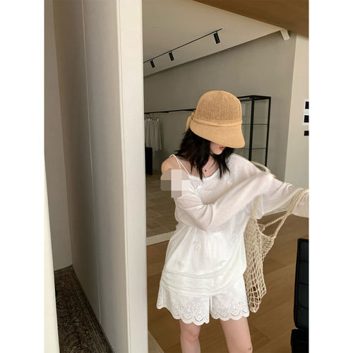 立体装饰单肩防晒长袖T恤女夏季