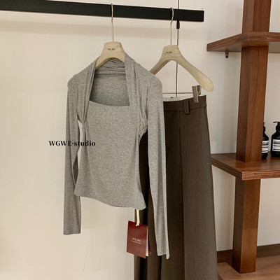 早秋chic绝美长袖T恤女打底衫