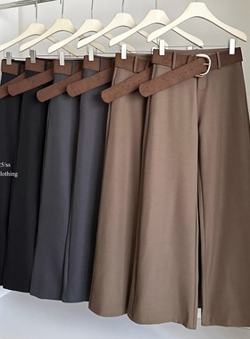 高级感西装裤女秋冬季2025新款高腰显瘦休闲垂感直筒拖地阔腿裤子