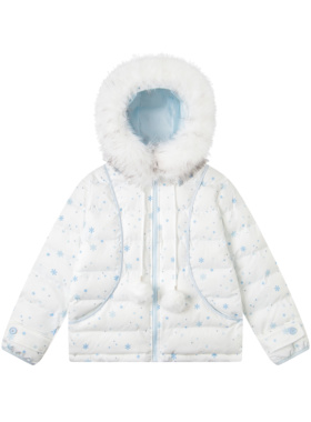 SREK冬季甜美可爱风毛领连帽棉衣女冬季加厚保暖宽松面包服外套