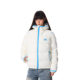 SREK甜美风白色连帽棉服女冬季 加厚保暖直筒拉链棉衣高级感外套