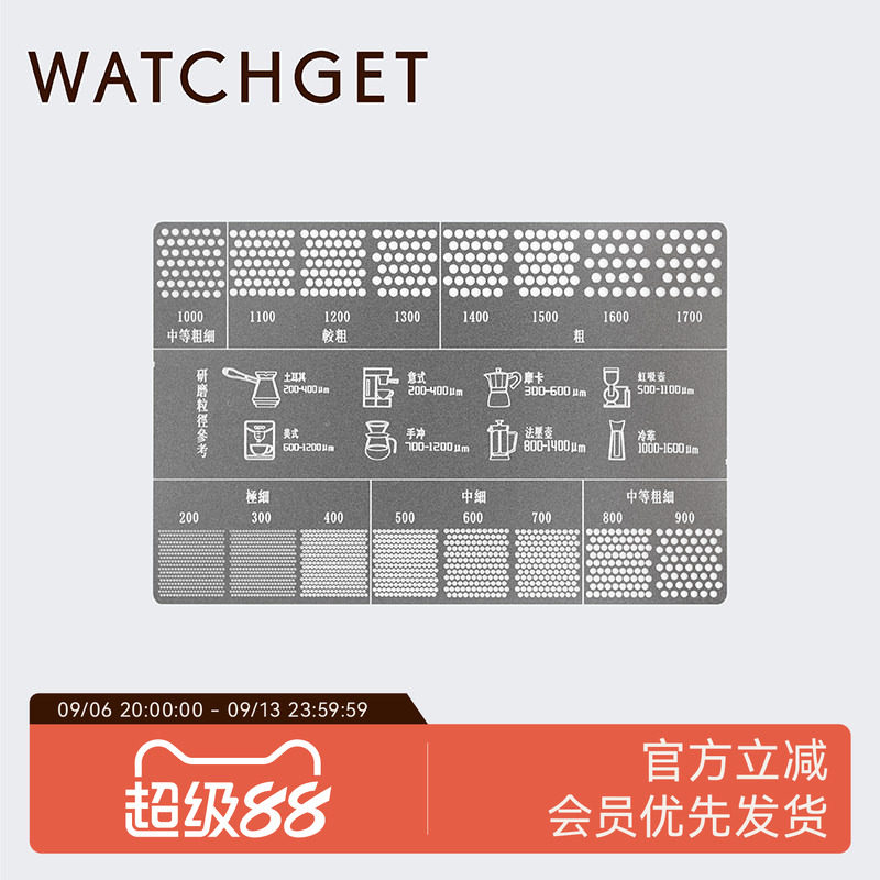 WATCHGET研磨对比卡不锈钢咖啡粉图片