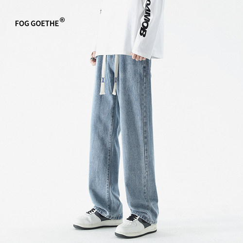 FOG GOETHE美式复古牛仔裤男款春夏季直筒宽松休闲裤学生阔腿长裤