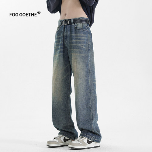 FOG GOETHE潮牌牛仔裤男款春夏季直筒宽松休闲裤学生百搭阔腿长裤