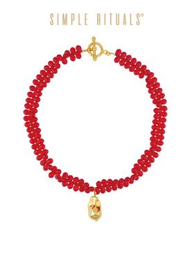 Simple Rituals西西里烈焰红琉璃锁骨链串珠天然石高级感小众项链