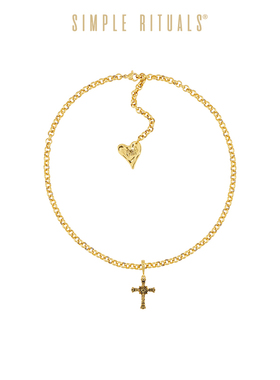 Simple Rituals洛可可雕花十字架项链轻奢复古高级饰品锁骨链女