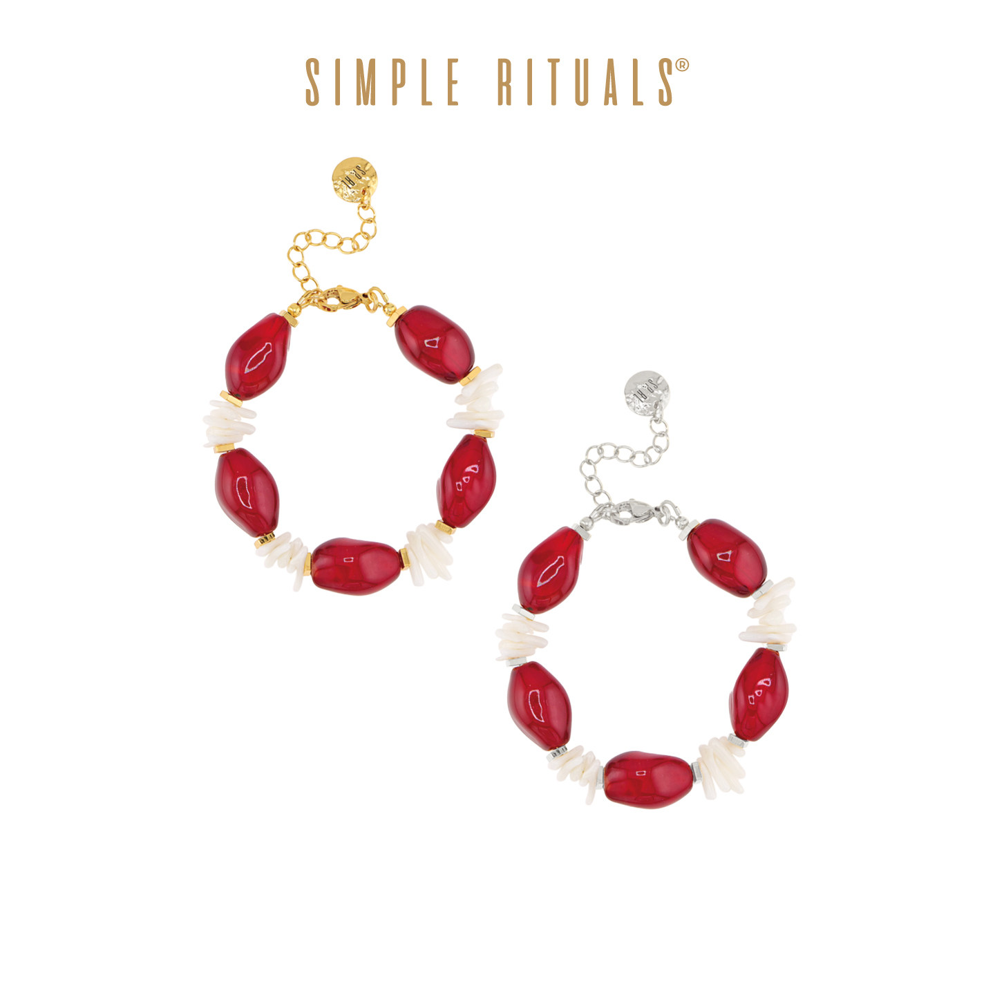 SimpleRituals意大利威尼斯琉璃新款红色手链圣诞女友礼物美拉德