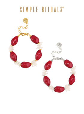 SimpleRituals意大利威尼斯琉璃新款红色手链圣诞女友礼物美拉德