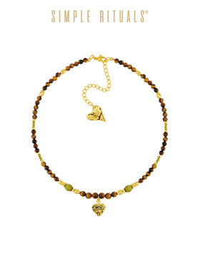 Simple Rituals虎眼石水晶单吊坠项链高级款小众生日礼物锁骨链